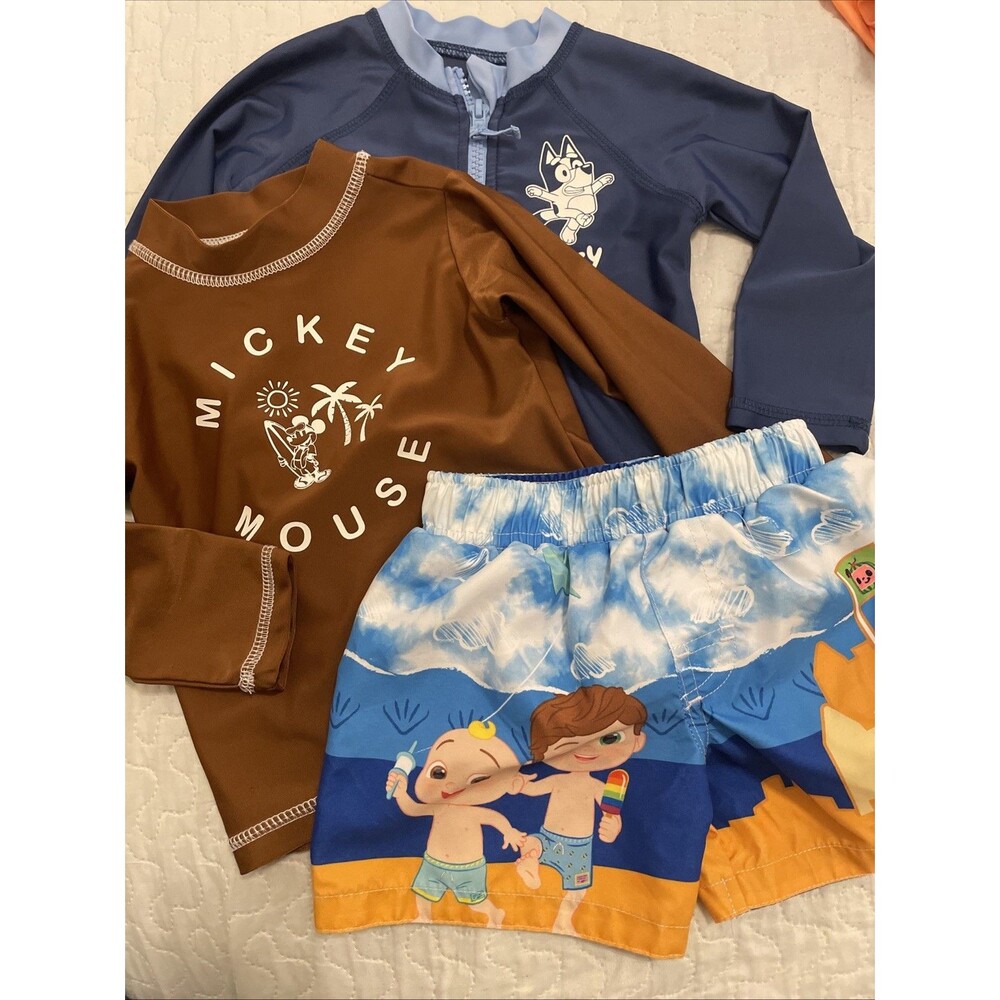 Baby Mickey Coco M 12M 12 Months bathing Swim trunks rash guard Lot Swimwear